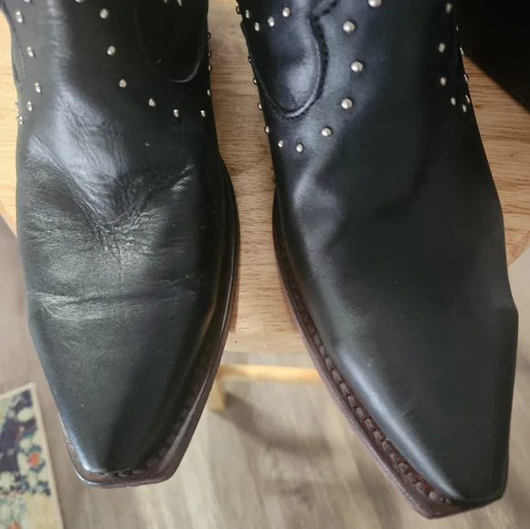 Freebird Black Ankle Boots with Silver Accents - Picture 7 of 9